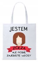 Dla Fryzjera Fryzjerki Torba Eco Biała Shopper Z Nadrukiem Ze Zdjęciem