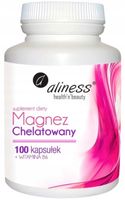 ALINESS Magnez CHELATOWANY 560 mg + Wit B6 100kaps Skurcze mięśni Magnesium