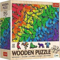 Puzzle drewniane 500 elementów. Tęczowe motyle