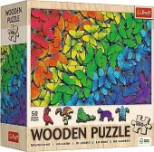 Puzzle drewniane 500 elementów. Tęczowe motyle