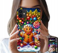 ETUI DO IPHONE 12 MINI - PIERNIK, CUKIERKOWE WZORY ŚWIĘTA + SZKŁO