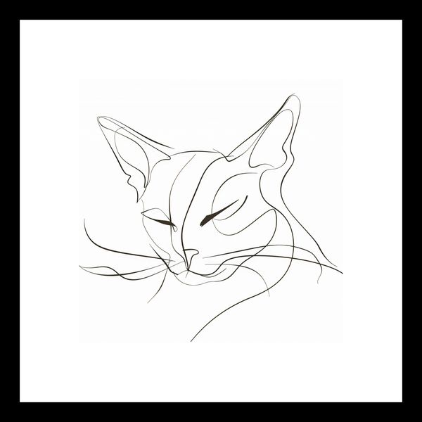 Plakat 20x20cm Linijny Kot zdjęcie 3