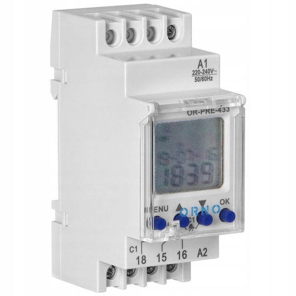 Programator Czasowy Wyłącznik LCD Cyfrowy 52 Programy OR-PRE-433 na Szynę zdjęcie 1