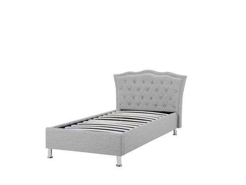 Łóżko z pojemnikiem tapicerowane 90 x 200 cm szare METZ na Arena.pl