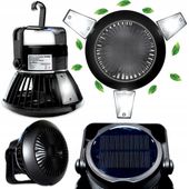 WENTYLATOR LATARKA TURYSTYCZNY KEMPINGOWY PANEL SOLARNY USB LED 4w1