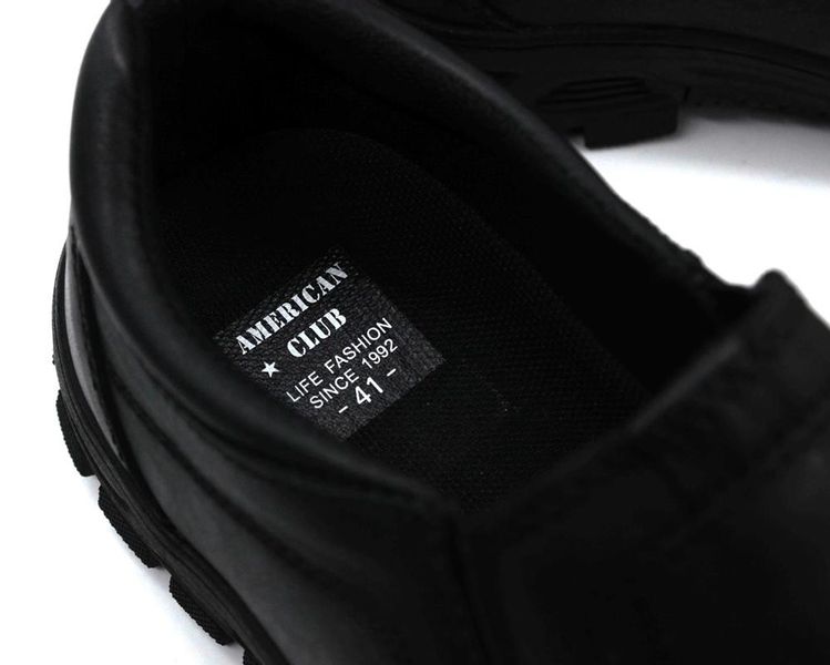 Mokasyny męskie wsuwane American Club CY104/24 - czarne 43 zdjęcie 5