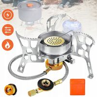 PRZENOŚNA WIATROSZCZELNA KUCHENKA GAZOWA KEMPINGOWA, Z KONWERTEREM ADAPTERA