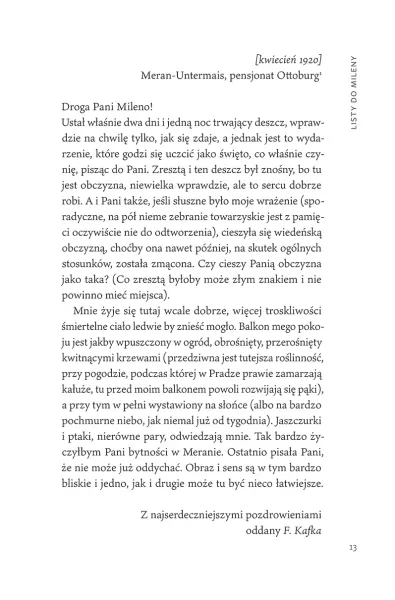 Listy Do Mileny zdjęcie 3