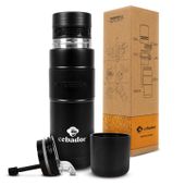 Yerbomos XL ALL IN ONE - 750 ml - Matero, termos i bombilla w jednym (czarny)