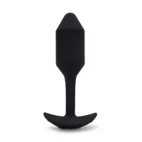 b-vibe vibrating snug plug 2 black - wibrująca zatyczka anatomiczna 112g