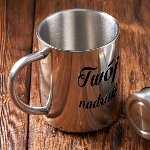 Kubek 300 ml ze stali nierdzewnej z Twoim nadrukiem - srebrny na Arena.pl