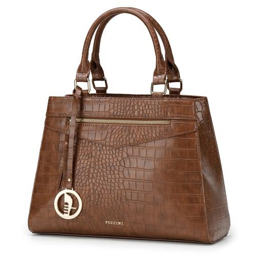Torebka Damska Mała Kuferek Ramię Odpinany Pasek PUCCINI Brązowa BML067S-2 na Arena.pl