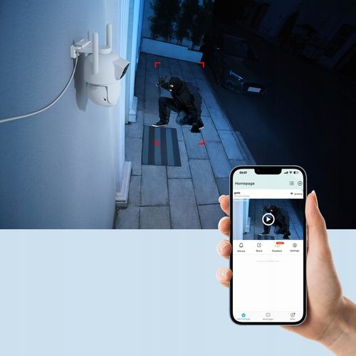 PODWÓJNA KAMERA 2W1 ZEWNĘTRZNA OBROTOWA IP WIFI 2x 5MPX QUAD HD MONITORING na Arena.pl