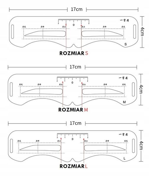 Szablony do stylizacji brwi linijka symetryczna U zdjęcie 5