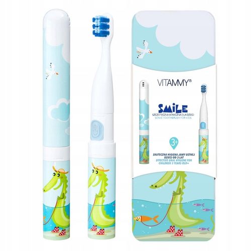 SZCZOTECZKA SONICZNA DO ZĘBÓW DLA DZIECI 3+ VITAMMY SMILE +ETUI 2KOŃCÓWKI na Arena.pl