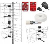 MOCNA POLSKA ANTENA TV SIATKOWA DVB-T2 ZESTAW ZASILACZ WZMACNIACZ MUX-1 - 8