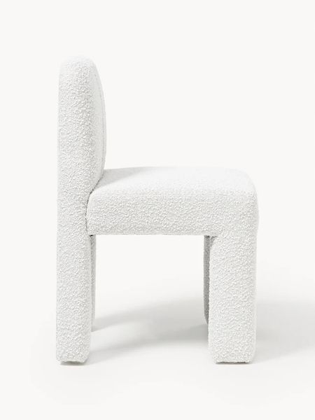 Krzesło tapicerowane Bouclé Lukas Białe zdjęcie 3