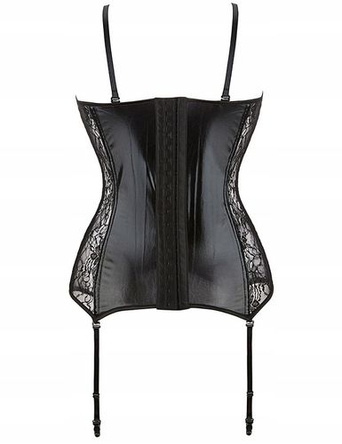 Zmysłowy koronkowy gorset plus size z zapięciami do pończoch figi 187k na Arena.pl