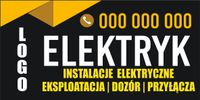 BANER OCZKOWANY reklama 100x50 cm dużo wzorów INSTALACJE ELEKTRYCZNE