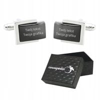 Grawerowane spinki do mankietów koszuli z własną grafiką tekstem na prezent