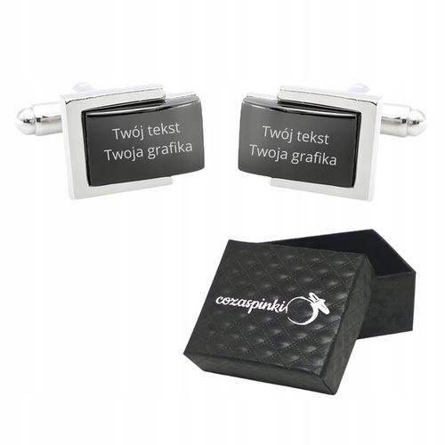 Grawerowane spinki do mankietów koszuli z własną grafiką tekstem na prezent na Arena.pl