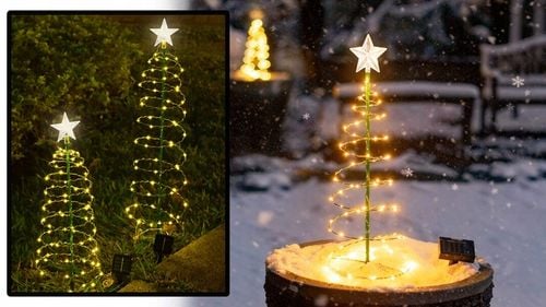 Choinka led lampki zewnętrzne ozdoba świetlna świąteczna do ogrodu 80 cm na Arena.pl