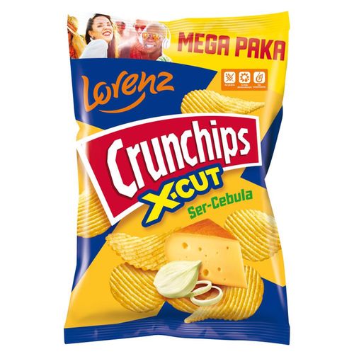 Crunchips X-Cut Chipsy ziemniaczane grubo krojone ser-cebula 130 g na Arena.pl