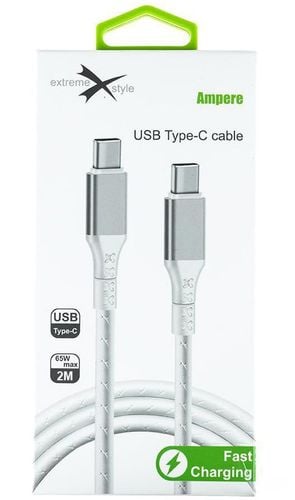Kabel USB typ-C - USB typ-C eXtremestyle Ampere (2 m, biały) na Arena.pl