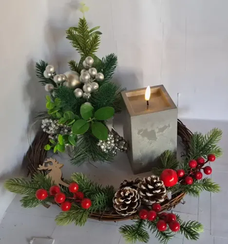 Świeca LED kwadrat imitacja marmuru z realistycznym efektem płomienia Rozmiar - L na Arena.pl