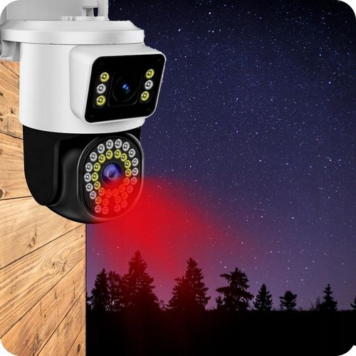 PODWÓJNA KAMERA WIFI IP SMART ZEWNĘTRZNA OBROTOWA 4K 8MPX DETEKCJA ALARM na Arena.pl