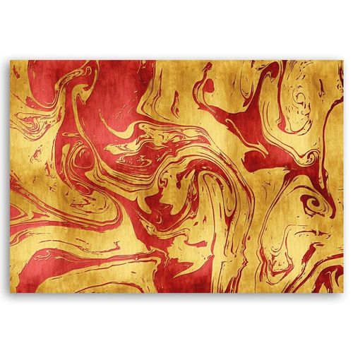 Deco Panel, Czerwono-złota abstrakcja 60x40 na Arena.pl