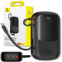 BASEUS SZYBKI POWER BANK 20000mAh 22.5W POWERBANK Z WBUDOWANYM KABLEM USB C