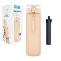 Wessper ActiveMax Clarti Glass Beżowa szklana butelka filtrująca 0,68l