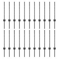 Słupki ogrodzeniowe 22 pcs Szary 100 cm Stal