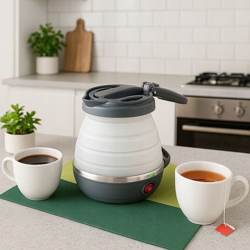 Czajnik Turystyczny Składany Silikonowy Szary AGD Drobne Do Kuchni 0,6L na Arena.pl
