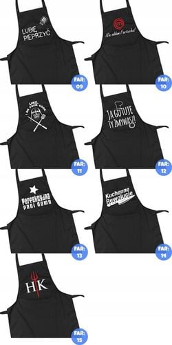 BAWEŁNIANY FARTUSZEK FARTUCH KUCHENNY Z NADRUKIEM PREZENT Z IMIENIEM WZORY na Arena.pl