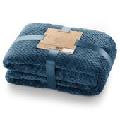 Koc z mikrofibry HENRY tłoczony żakardowo 170x210 indygo DecoKing
