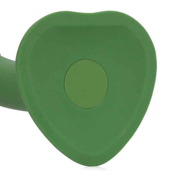 Non-Phallic Vibrating Dildo - Small - Forest Green zdjęcie 6