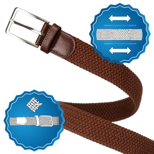 jasnobrązowy, pleciony pasek  srebrną klamrą - rovicky na Arena.pl