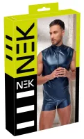 nek koszulka męska bez rękawow xl metaliczna niebieska