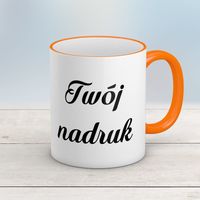 Kubek CLASSIC pomarańczowym uszkiem z Twoim nadrukiem
