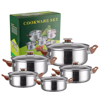 KOMPLET GARNKÓW STALOWYCH IZ POKRYWKAMI 10 ELEMENTÓW ZESTAW