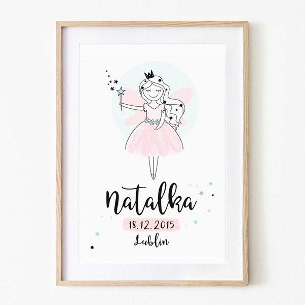 Plakat Metryczka z Zosią P019- rozmiar plakatu A4 (21 cm x 29,7 cm) zdjęcie 1