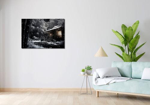 Obraz 90x60cm Tradycyjna Japońska Chatka na Arena.pl