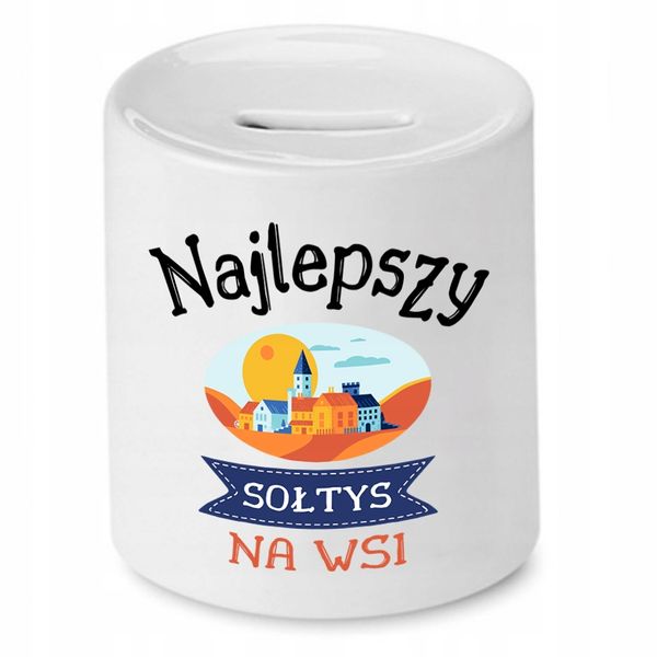 Skarbonka Prezent Dla Sołtysa Najlepszy Na Wsi Z Nadrukiem Ze Zdjęciem zdjęcie 1