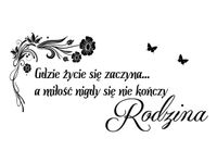 60X40CM RODZINA MIŁOŚĆ NIGDY SIĘ NIE KOŃCZY OBRAZ DRUK