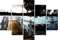 105CM 150CM OBRAZ 5 ELEM POMOST JEZIOREM DRUK