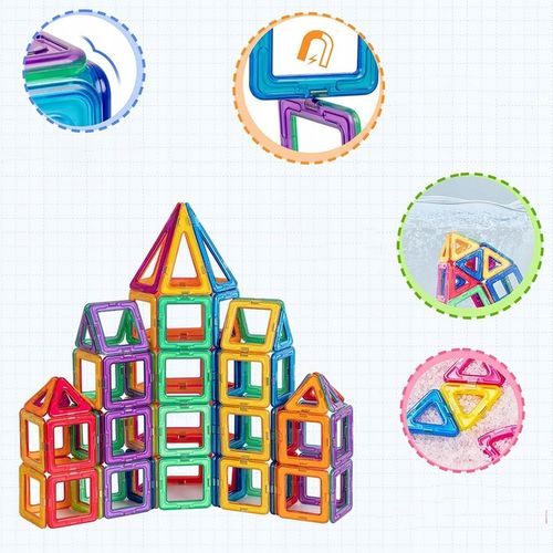 DUŻE KLOCKI MAGNETYCZNE KONSTRUKCYJNE EDUKACYJNE DLA DZIECI 3D 180ELE na Arena.pl