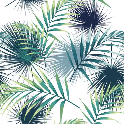 Tapeta Do Jadalni Zielone LIŚCIE Palmowe Natura na Arena.pl