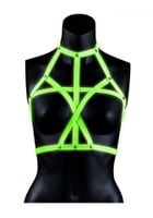 bra harness   glow in the dark   neon green/black   l/xl